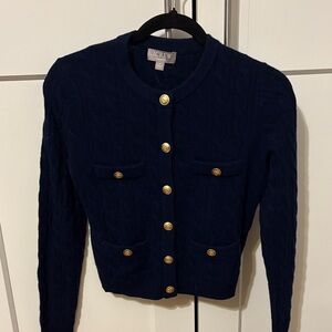 J. Crew women’s navy Blue Cardigan with Gold buttons